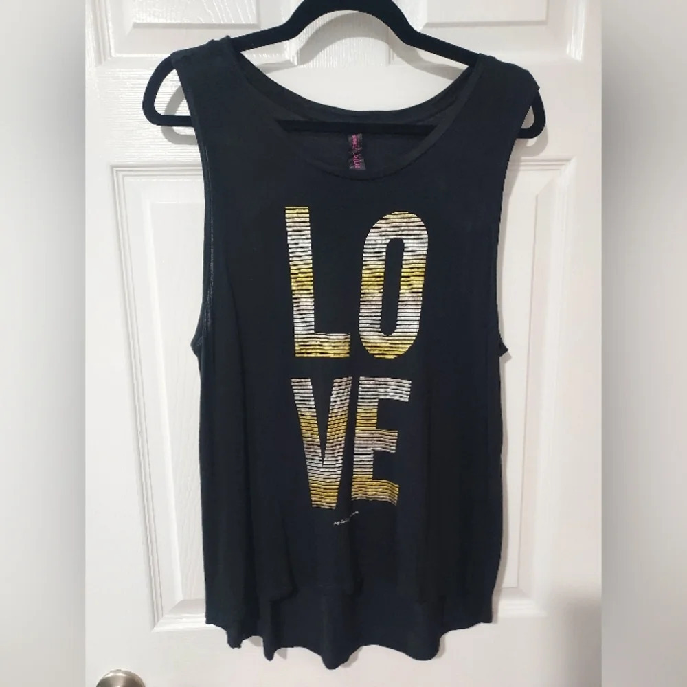 Betsey Johnson Performance Love Muscle Tank Top in Size XL